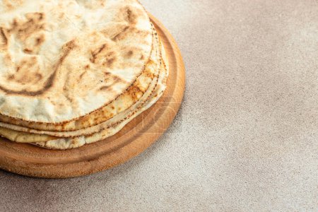 Photo for Pitta flat breads. Food recipe background. Close up. - Royalty Free Image