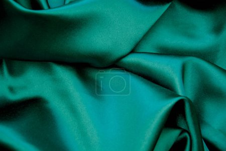 texture of green fabric, silk, satin
