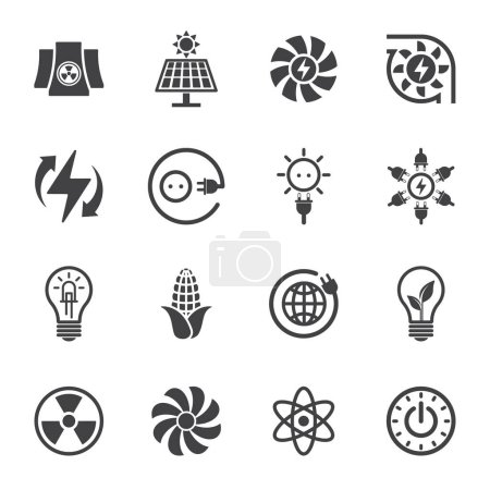 Foto de Ecology power and energy icon set, solid icon - Imagen libre de derechos