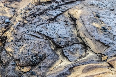 Étonnantes structures rocheuses de basalte à Endless Black Beach en Islande