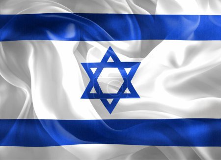 Foto de Bandera de Israel - Bandera de tela ondeante realista - Imagen libre de derechos
