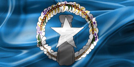 Photo for Mariana Islands flag - realistic waving fabric flag - Royalty Free Image