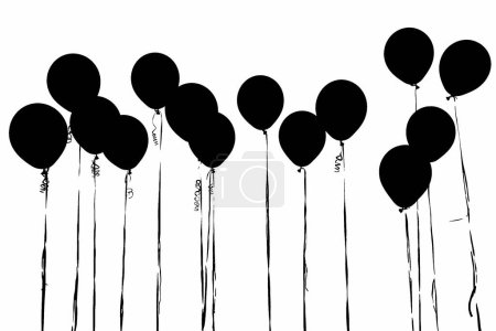 Foto de Silueta contorno de los globos en blanco. - Imagen libre de derechos