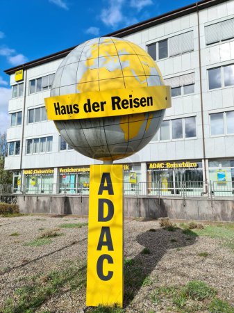 Photo for Kiel, Germany - 04. May 2024: The logo of the German automobile club ADAC on the main building in Kiel - Royalty Free Image