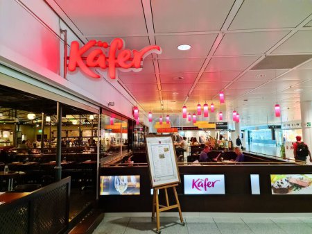 Photo for Munich, Germany - 22 June 2024: A catering establishment of the Kafer brand at Munich Airport - Royalty Free Image