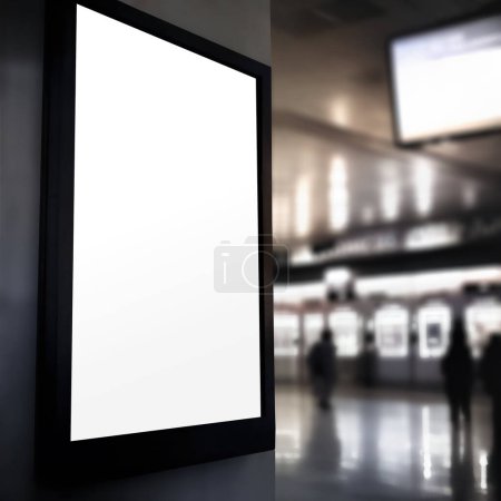 Photo for Billboard advertising mockup, airport background - Royalty Free Image