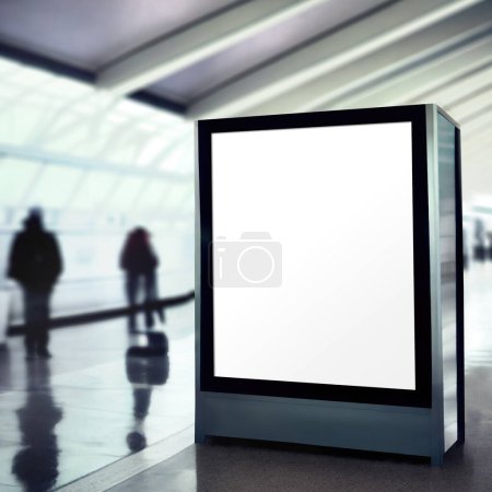 Photo for Billboard advertising mockup, airport background - Royalty Free Image
