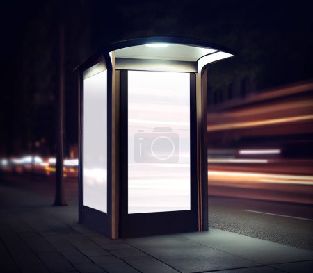 Photo for Billboard advertising mockup, street and night background - Royalty Free Image