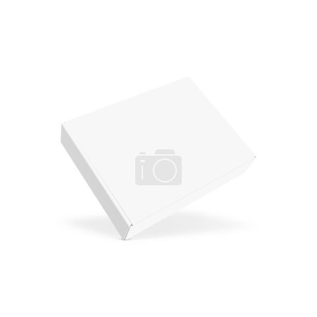 Photo for White box mockup blank packaging boxes, product package isolated in a white background - Royalty Free Image