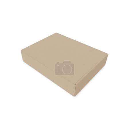 Téléchargez les photos : Modèle de boîte Kraft isolé sur un fond blanc - en image libre de droit