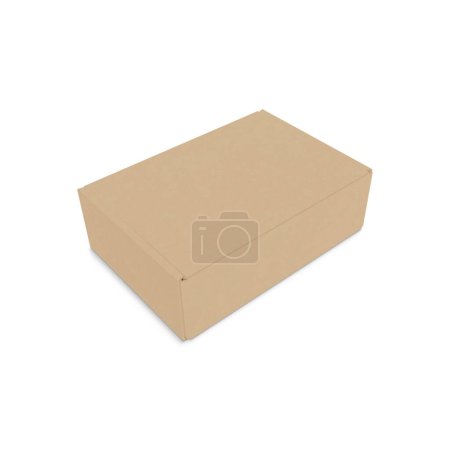 Photo for Kraft box template isolated on a white background - Royalty Free Image
