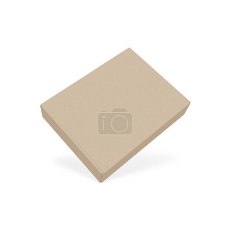 Foto de Plantilla de caja Kraft aislada sobre un fondo blanco - Imagen libre de derechos