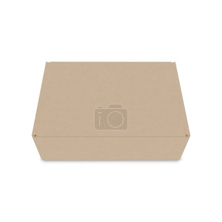 Photo for Kraft box template isolated on a white background - Royalty Free Image
