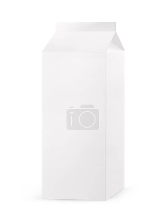 Photo for Blank Milk Cartoon Pack Mockup Isolated on a White Background - Royalty Free Image
