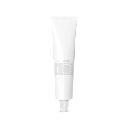 Photo for Blank plastic tube mockup for cosmetics isolated with white background - Royalty Free Image
