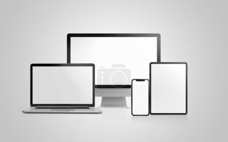 Photo for Blank Devices isolated in a white background - Royalty Free Image