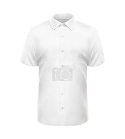 Photo for Blank White Polo Shirt Front View Isolated on a White Background - Royalty Free Image