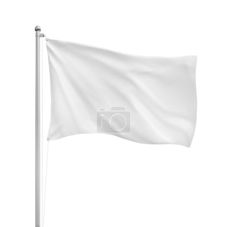 Foto de Plantilla de bandera blanca en blanco aislada sobre un fondo blanco - Imagen libre de derechos