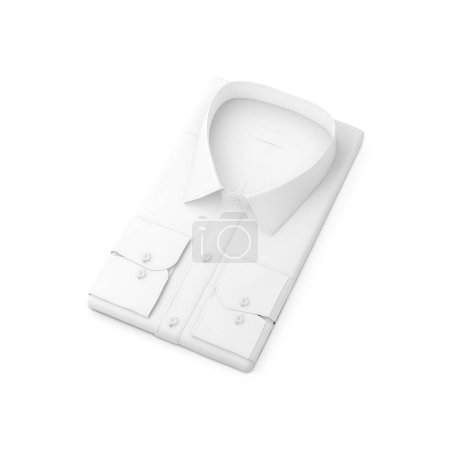 Photo for Folded Polo Shirt Blank White Collar Isolated on a white Background - Royalty Free Image