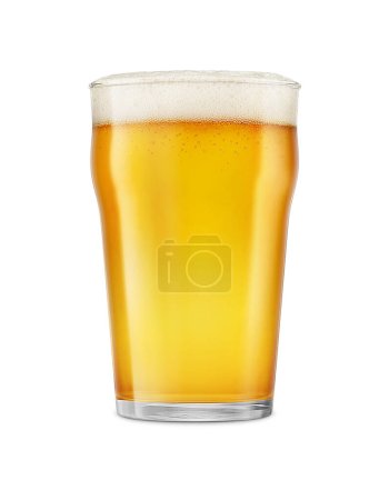 Transparent Beer Glass with water drops template isolated on a white background