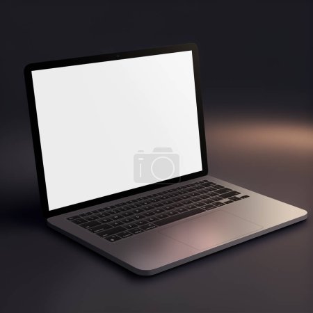 Photo for Blank Laptop template computer isolated on a greyish background - Royalty Free Image