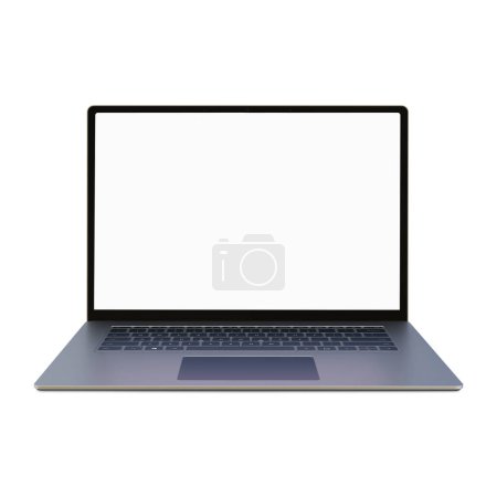Photo for White Blank template laptop isolated on a white background - Royalty Free Image