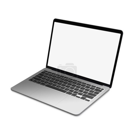 Photo for White Blank template laptop isolated on a white background - Royalty Free Image