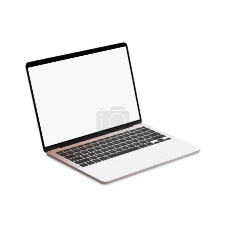 Foto de Plantilla blanca en blanco portátil aislada sobre un fondo blanco - Imagen libre de derechos