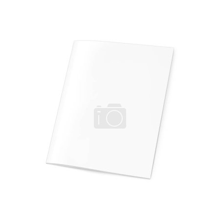 Téléchargez les photos : Blank White magazine fermé isolé sur un modèle de fond blanc - en image libre de droit