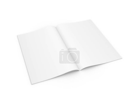 Photo for Blank White magazine opened isolated on a white background template - Royalty Free Image