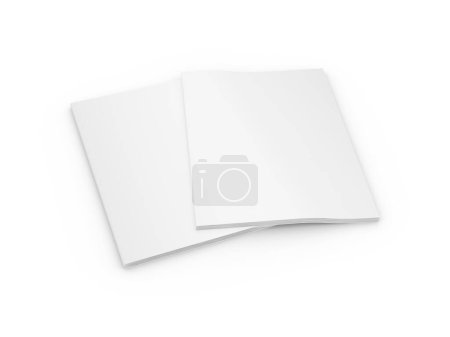 Photo for Blank White magazine closed isolated on a white background template - Royalty Free Image