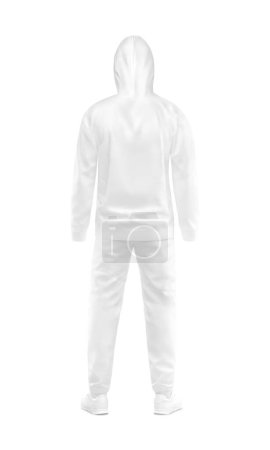 Téléchargez les photos : Costume sport blanc pour gabarit homme isolé sur fond blanc - en image libre de droit