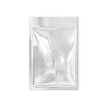 Téléchargez les photos : Emballage blanc métallisé vierge isolé sur fond blanc - en image libre de droit