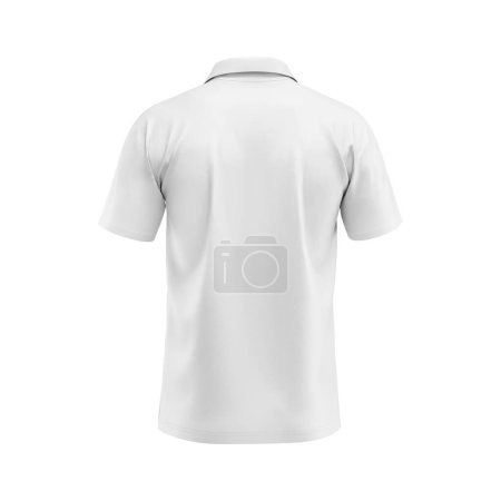 Photo for White blank Polo T-shirt template, natural shape on invisible mannequin, for your design mockup for print, isolated on white background. - Royalty Free Image