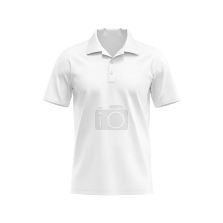 Weiße Blanko-Polo-T-Shirt-Vorlage, natürliche Form auf unsichtbarer Schaufensterpuppe, für Ihre Design-Attrappe für Druck, isoliert auf weißem Hintergrund.