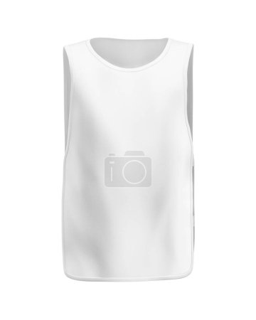 Foto de Camisa sin mangas en blanco, forma natural en maniquí invisible, para su maqueta de diseño para imprimir, aislado sobre un fondo blanco - Imagen libre de derechos