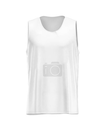 Photo for Sleeveless shirt blank, natural shape on invisible mannequin, for your design mockup for print, isolated on a white background - Royalty Free Image