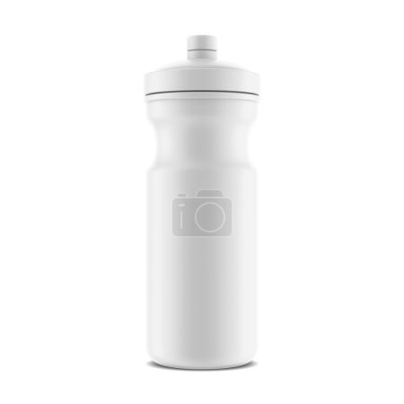 Foto de Plantilla de botella blanca de plástico en blanco aislada sobre un fondo blanco - Imagen libre de derechos