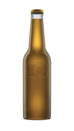 Photo for Blank Beer bottle White isolated on a white background - Royalty Free Image