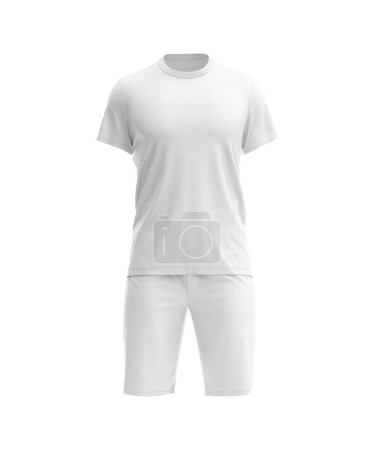 Photo for Blank t-shirt with shorts natural shape invisible mannequin template on a white background - Royalty Free Image