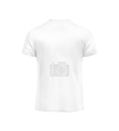 Téléchargez les photos : T-shirt blanc blanc de forme naturelle sur un mannequin invisible isolé dans un fond blanc - en image libre de droit