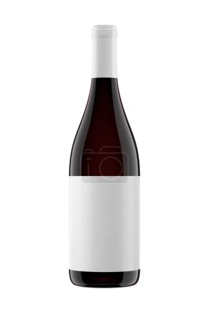 Téléchargez les photos : Bouteille de vin vierge isolée sur fond blanc - en image libre de droit