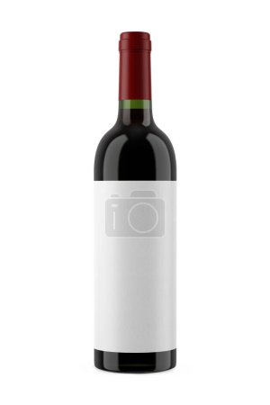 Photo for Blank bottle of wine isolated on a white background - Royalty Free Image