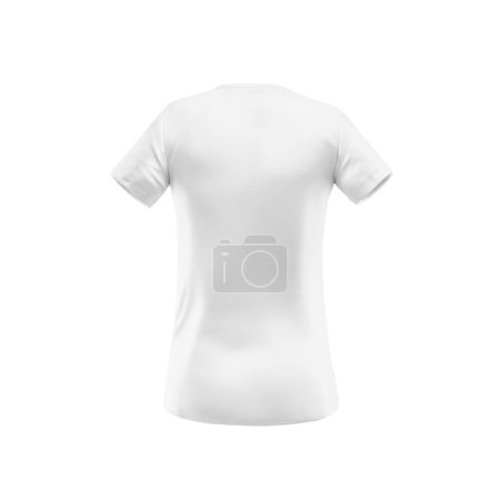 Photo for Blank Woman White T-Shirt template isolated on a white background - Royalty Free Image