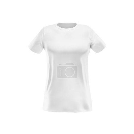 Foto de Plantilla de camiseta blanca de mujer en blanco aislada sobre un fondo blanco - Imagen libre de derechos