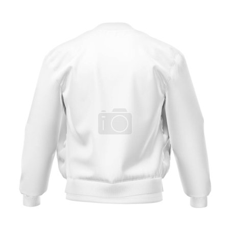 Photo for A White Bomber Jacket Back View Mockup Isolated on a White Background - Royalty Free Image