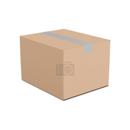 Photo for Cardboard Box Mockup isolated on a white Background - Royalty Free Image