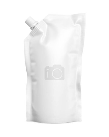 Photo for A white doypack stand up pouch mockup isolated on a white background - Royalty Free Image