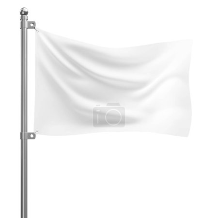 Photo for A white flag isolated on a white background - Royalty Free Image