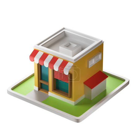 Téléchargez les photos : Une Illustration 3D E-Commerce Store isolée sur fond blanc - en image libre de droit